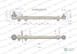 Drążek kierowniczy 435mm 3058843R91 WARYŃSKI