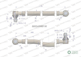 Drążek kierowniczy 885549M91 WARYŃSKI