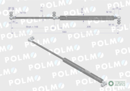 Siłownik drzwi L max. 500mm 3380149M1P MASSEY FERGUSON POLMO