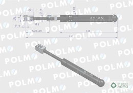 Siłownik szyba przednia L max. 220mm 65499076 FRITZMEIER POLMO