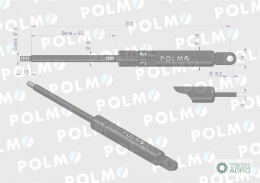 Siłownik szyberdachu L max. 200mm 1897726M91P MASSEY FERGUSON POLMO