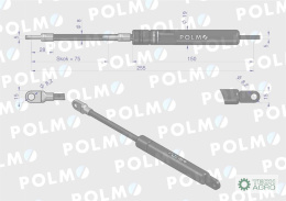 Siłownik szyby przedniej Szyberdachu L max. 255mm 1427157M90P 1427157M91 MASSEY FERGUSON SAME LANDINI POLMO