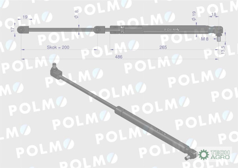 TELESKO GAZ.MF POLMO L486MM TELESKO GAZ.MF POLMO L486MM