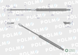 Siłownik szyby tylnej L max. 500mm 65421008 STEYR POLMO