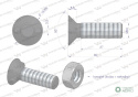 Śruba kpl. płużna dwunoskowa większy łeb M10x35 mm kl.10.9 Waryński ( sprzedawane po 25 )