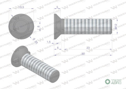 Śruba płużna dwunoskowa M12x30 mm kl.12.9 Waryński ( sprzedawane po 10kg )