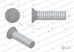 Śruba płużna dwunoskowa M12x35 mm kl.12.9 Waryński ( sprzedawane po 10kg )