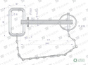 Sworzeń zaczepu z zawleczką i łańcuchem 12.7x111x146 TEGER