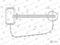 Sworzeń zaczepu z zawleczką i łańcuchem 12.7x165x200 TEGER