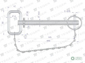 Sworzeń zaczepu z zawleczką i łańcuchem 15.9x165x200 TEGER