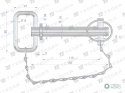 Sworzeń zaczepu z zawleczką i łańcuchem 19x115x153 TEGER
