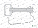 Sworzeń zaczepu z zawleczką i łańcuchem 22x115x153 TEGER