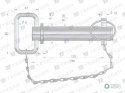 Sworzeń zaczepu z zawleczką i łańcuchem 28x120x160 TEGER