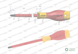 Wkrętak PH3 150 mm izolowany VDE stal S 2, Waryński