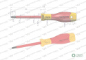 Wkrętak PZ2 100 mm. izolowany. VDE. sta l S2, Waryński
