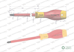 Wkrętak PZ3 150 mm. stal S2, VDE. Waryń ski