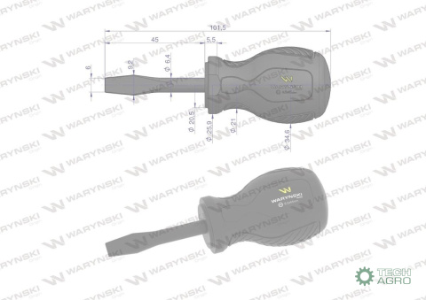 Wkrętak płaski 6.5mm x 45 mm SVCM. Wary ński Wkrętak płaski 6.5mm x 45 mm SVCM. Wary ński