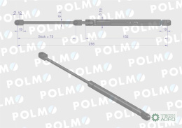 Siłownik drzwi L max. 256mm 65499075 FRITZMEIER. CASE POLMO