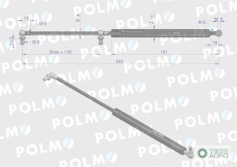 Siłownik drzwi L max. 340mm 65499073 DIETEG POLMO