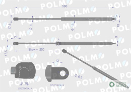 Siłownik podnoszenia maski New Holland 5166403 POLMO