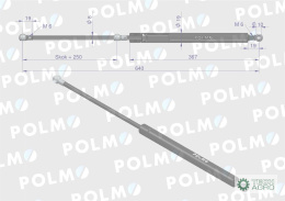 Siłownik szyby przedniej L max. 640mm 65417045 FIAT POLMO