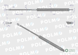 Siłownik szyby tylnej L max. 501mm 65417041 FIAT POLMO