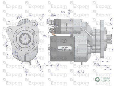 Rozrusznik z reduktorem typu Magneton Ur 4512,4514 MF-4 Claas 9142804 Blue Line EXPOM KWIDZYN