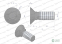 Śruba kpl. płużna podsadzana D 608 M12x35 mm kl.10.9 Waryński ( sprzedawane po 25 )