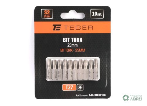 Bit TORX 25 mm/T27 (ZESTAW 10 SZT) / TEGER