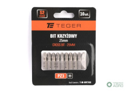 Bit krzyżowy PZ 25 mm/PZ3 (ZESTAW 10 SZT) / TEGER