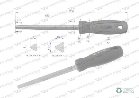 Pilnik trójkątny 150 mm Waryński Pilnik trójkątny 150 mm Waryński