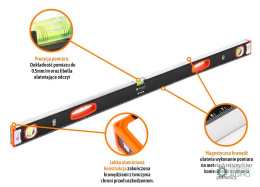 Poziomnica aluminiowa/magnetyczna 120 cm Extreme / TEGER