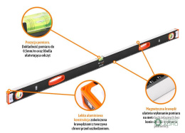 Poziomnica aluminiowa/magnetyczna 150 cm Extreme / TEGER