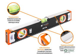 Poziomnica aluminiowa/magnetyczna 40 cm Extreme / TEGER