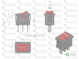 Przełącznik uniwersalny prostokątny typu włącz/wyłącz Expom Kwidzyn eu