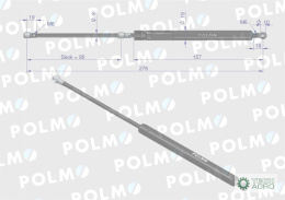 Siłownik drzwi i szyba przednia (tylko do ciągników z ładowaczem czołowym) L max. 276mm B40491P FENDT POLMO