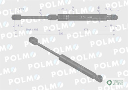 Siłownik maski silnika L max. 320mm 04416543P DEUTZ POLMO