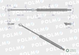 Siłownik szyby przedniej L max. 215mm 65499068 DIETEG POLMO