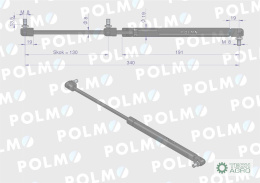 Siłownik szyby przedniej L max. 340mm 65499072 DIETEG POLMO