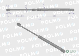 Siłownik szyby tylnej L max. 519mm 65419004 0.920.8140.3 SAME POLMO