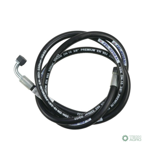 Przewód hydrauliczny 330 bar gwint M18x1,5 prosta - kolanko (DKOL - DKOL 90 stopni) L-2500mm DN10-2SN (AK-10-1500, P11P1 Przewód hydrauliczny 330 bar gwint M18x1,5 prosta - kolanko (DKOL - DKOL 90 stopni) L-2500mm DN10-2SN (AK-10-1500, P11P1