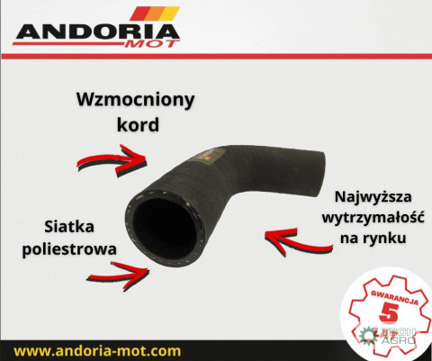 Przewód prosty fi-24,5x5mm dł 112mm zbrojony kord IMR76 (sprzedawane po 2) ANDORIA Przewód prosty fi-24,5x5mm dł 112mm zbrojony kord IMR76 (sprzedawane po 2) ANDORIA