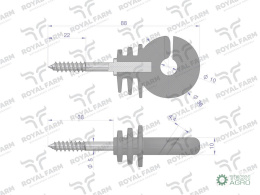 Izolator okrągły z wkrętem fi 5 do drewna (sprzedawane po 100 szt) ROYAL FARM 166844306