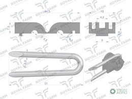 Izolator ze skobelkiem G60 ROYAL FARM (sprzedawane po 50 szt)