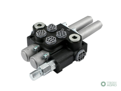 Rozdzielacz hydrauliczny 2-sekcyjny 40L sterowany joystickiem na linkę VOIMA Rozdzielacz hydrauliczny 2-sekcyjny 40L sterowany joystickiem na linkę VOIMA