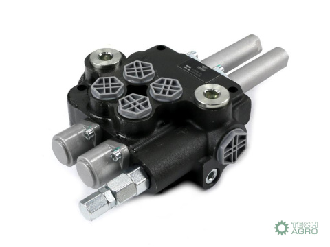 Rozdzielacz hydrauliczny 2-sekcyjny 80L sterowany joystickiem na linkę VOIMA Rozdzielacz hydrauliczny 2-sekcyjny 80L sterowany joystickiem na linkę VOIMA
