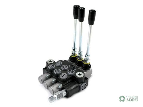 Rozdzielacz hydrauliczny 3-sekcyjny 40L z zatrzaskami VOIMA Rozdzielacz hydrauliczny 3-sekcyjny 40L z zatrzaskami VOIMA