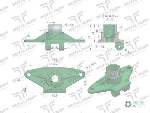 Korpus poidła RF-20908101 RF-20908106 ROYAL FARM Korpus poidła RF-20908101 RF-20908106 ROYAL FARM