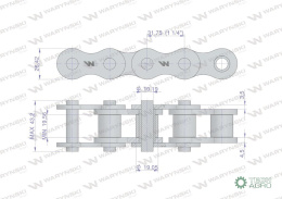 Łańcuch rolkowy 20B-1 (R1 1.1/4) 2.5 m Waryński