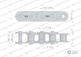 Łańcuch rolkowy prosta płytka 10B-1 (R1 5/8) 5 m Waryński